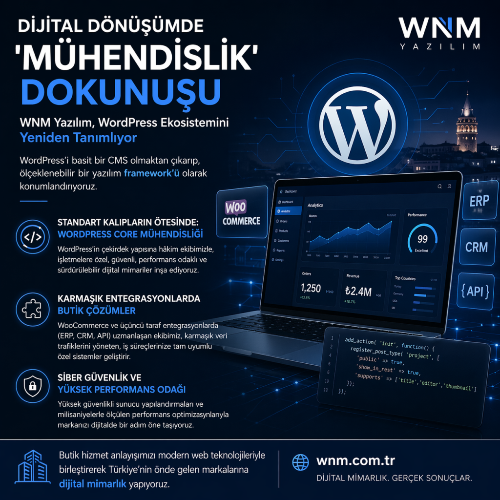 Dijital Dönüşümde ‘Mühendislik’ Dokunuşu: WNM Yazılım, WordPress Ekosistemini Yeniden Tanımlıyor