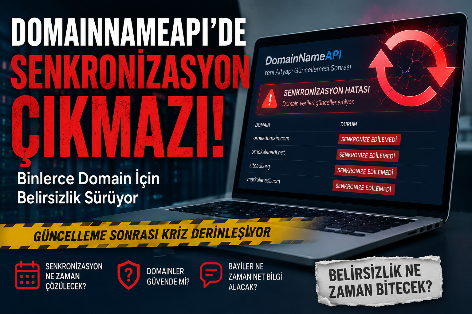 DomainNameAPI’de Güncelleme Krizi: Domain Senkronizasyonu Ne Zaman Normale Dönecek?